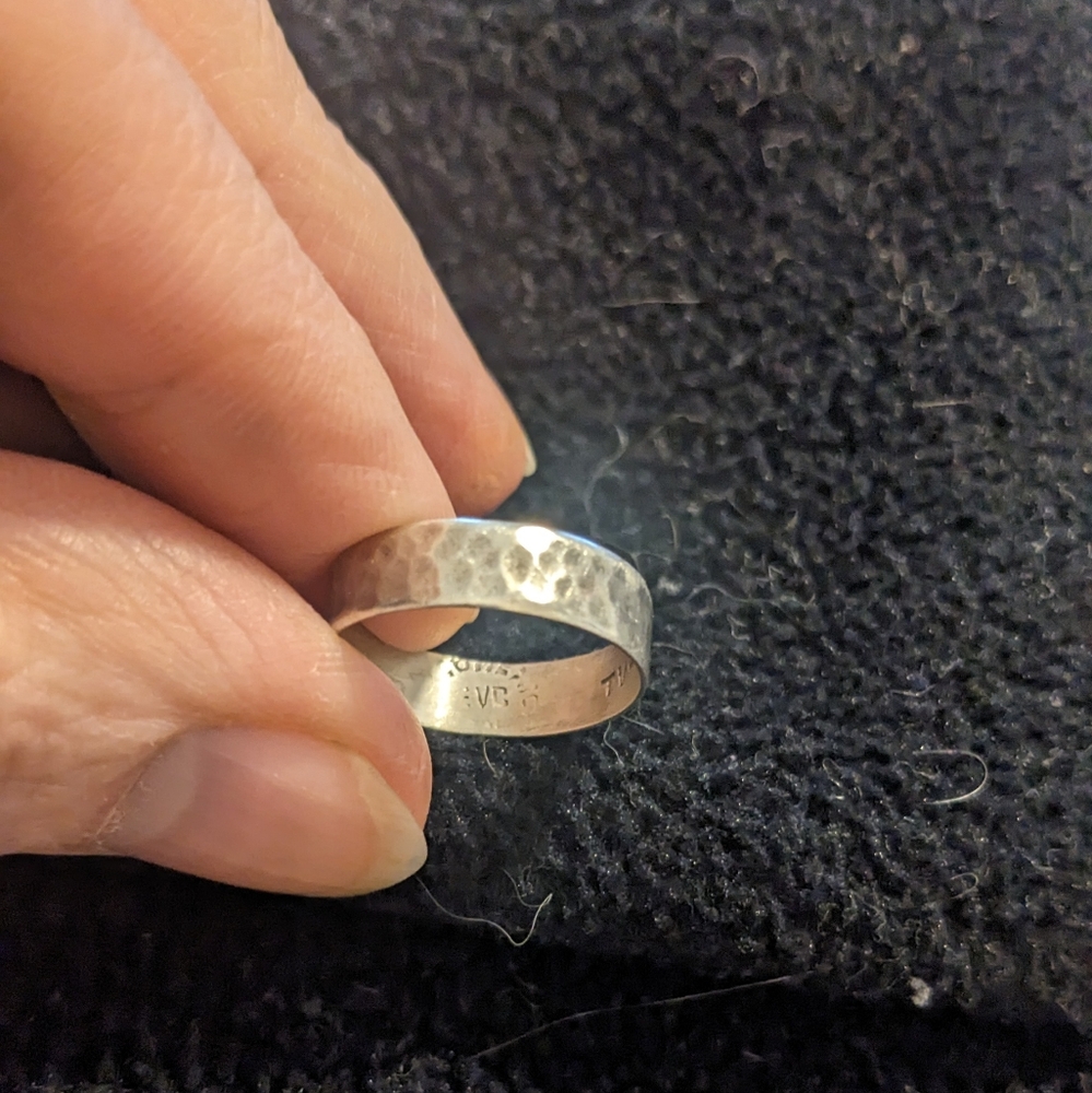 Hammered Silver Ring, Size 5